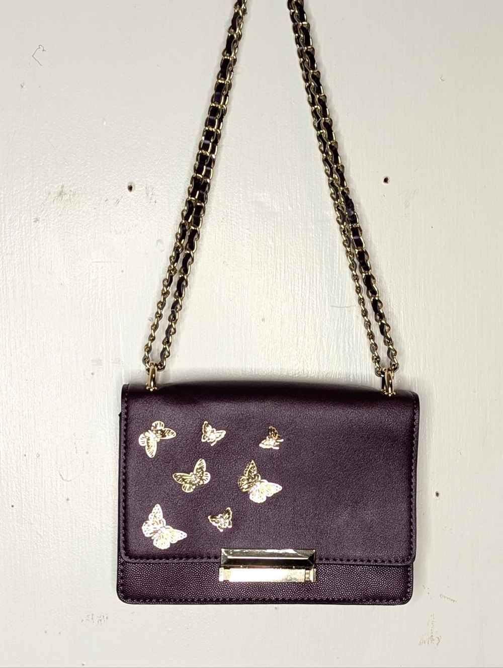 ALDO Dalsby Faux Leather Bordo Maroon Butterfly Crossbody Shoulder Bag